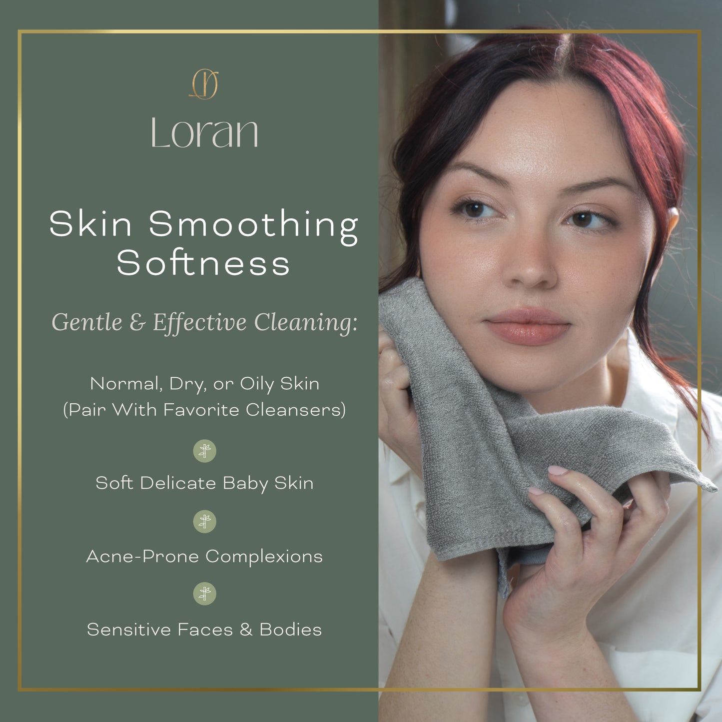 Luxury Bamboo Facial Washcloths, Set of 6, Silver